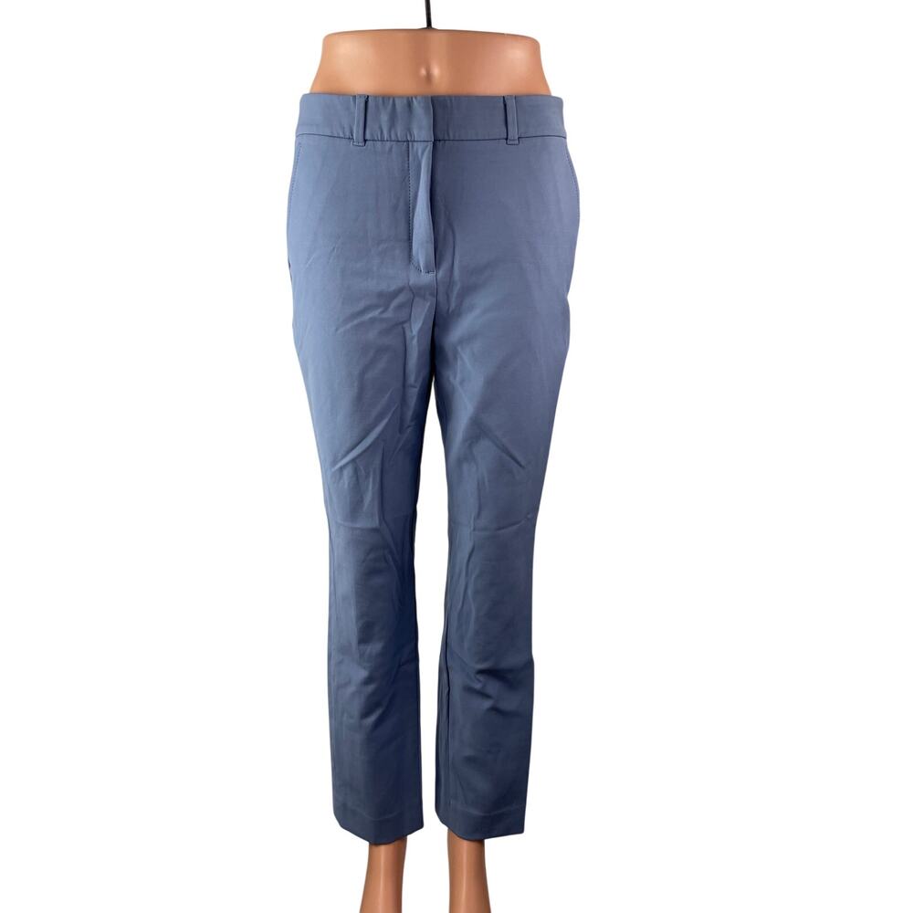 White House Black Market Women's Blue High Rise Straight Trousers Pants Size 4
